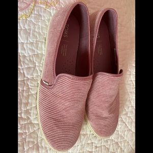 TOMS Dusty Rose Corduroy Slip-On 10